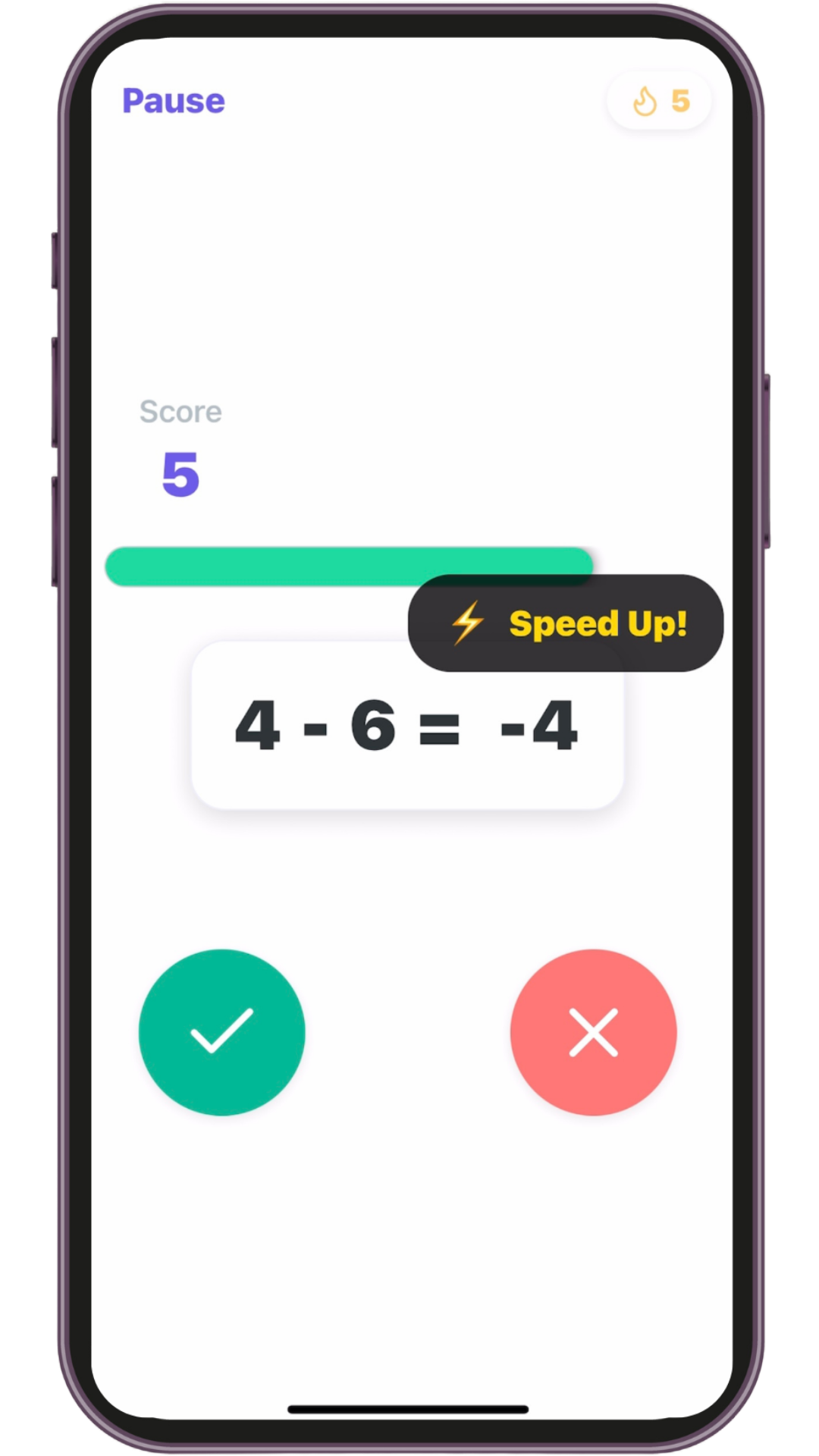 iPhone with Mind Math App